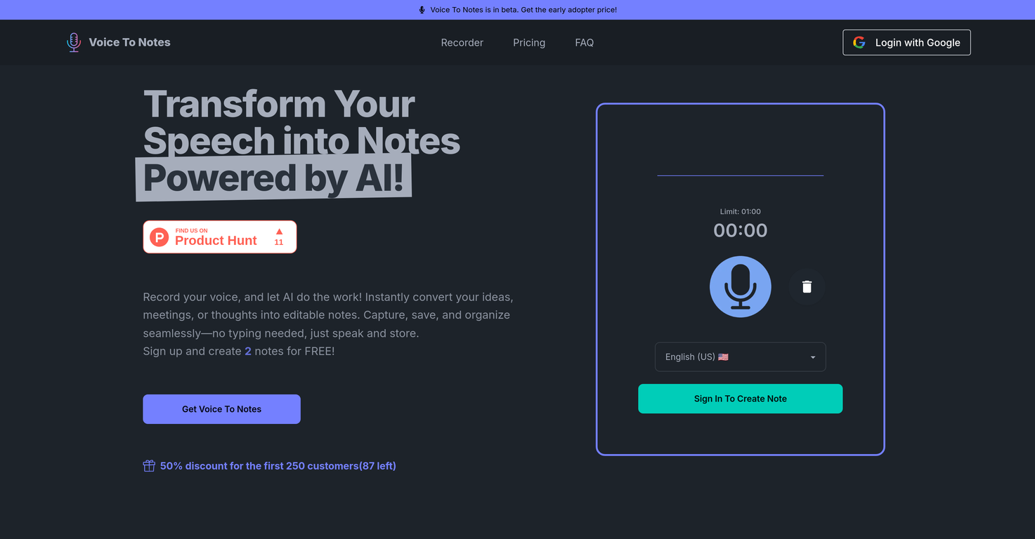 Voice To Notes screenshot