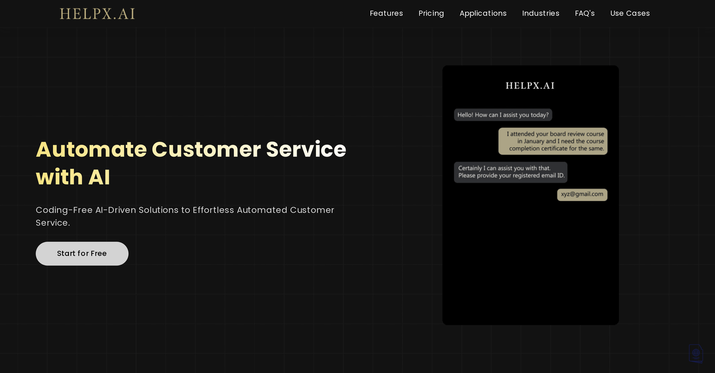 Helpx.ai screenshot