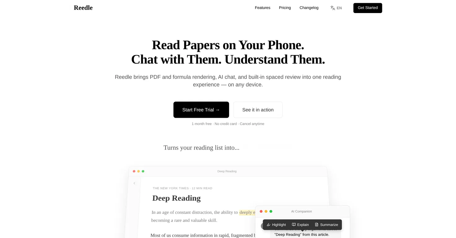 Reedle screenshot