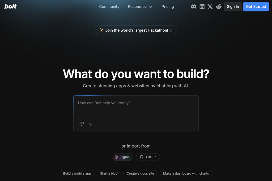 bolt.new screenshot