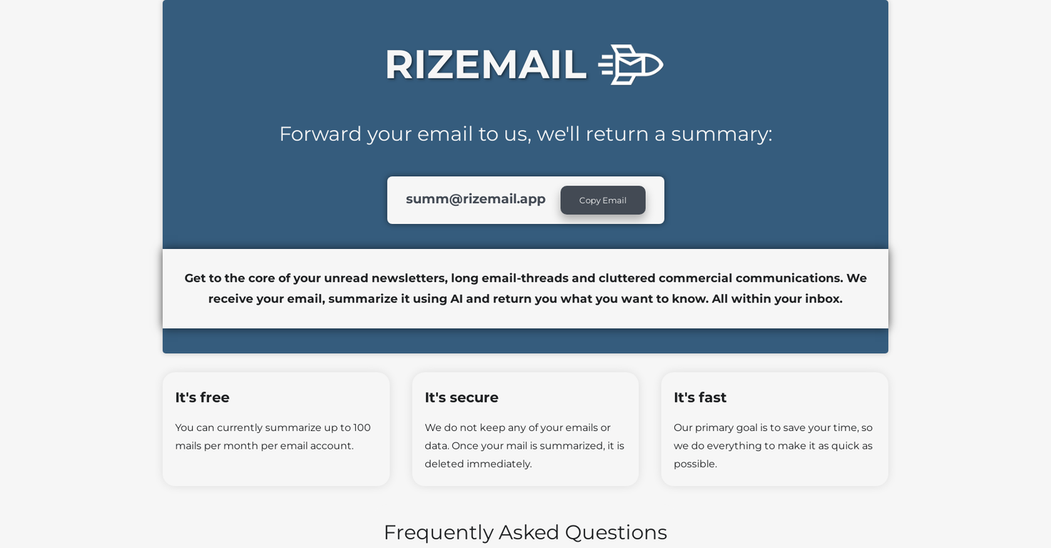 Rizemail screenshot