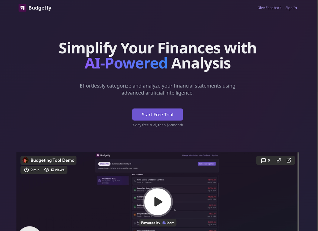 Budgetfy screenshot