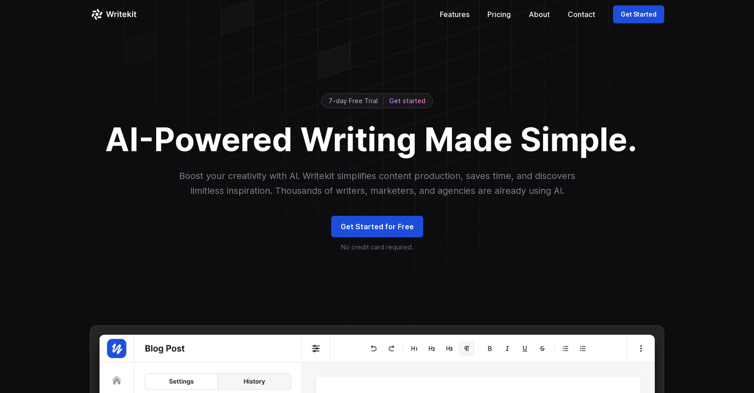 Writekit screenshot