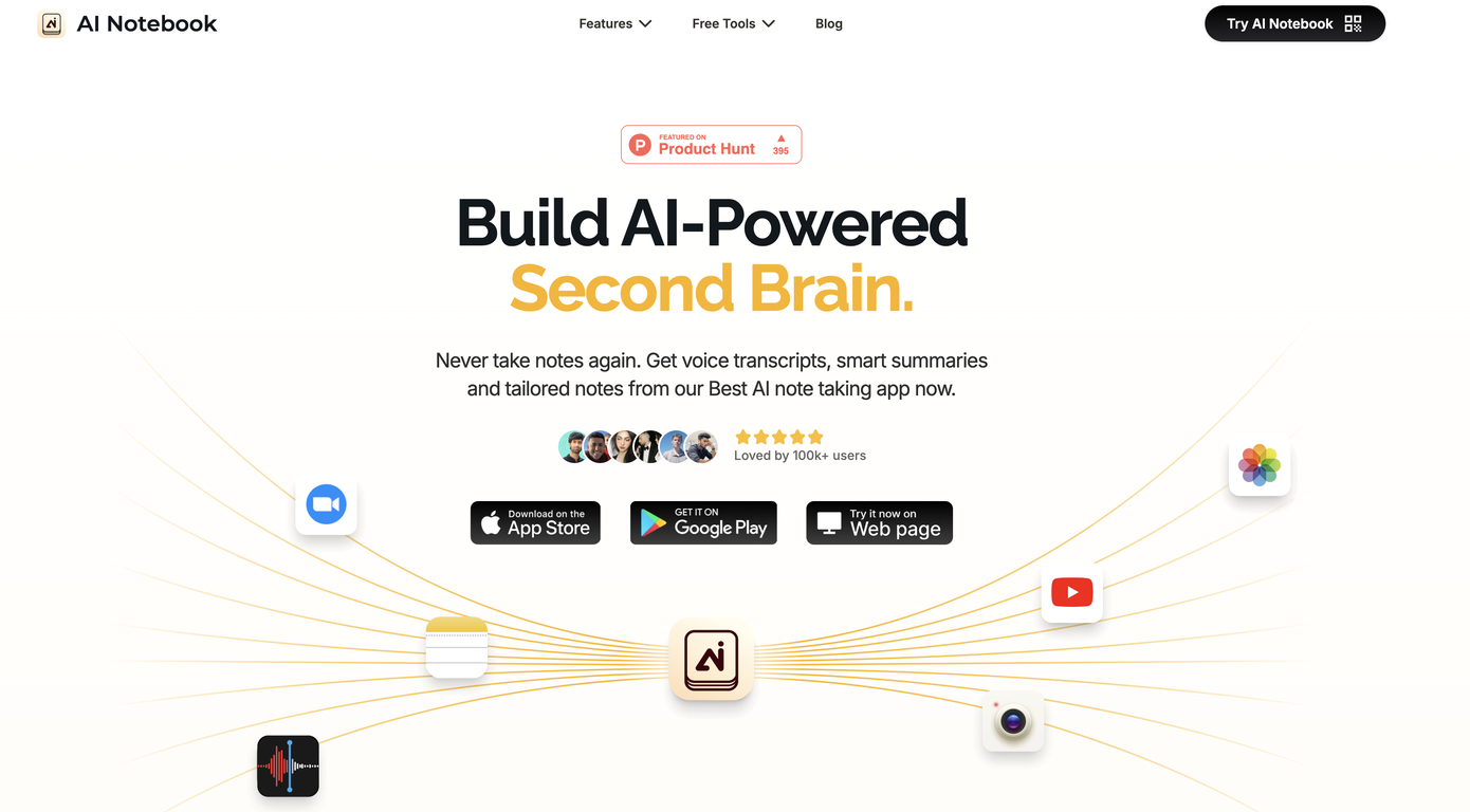 AI Notebook App screenshot