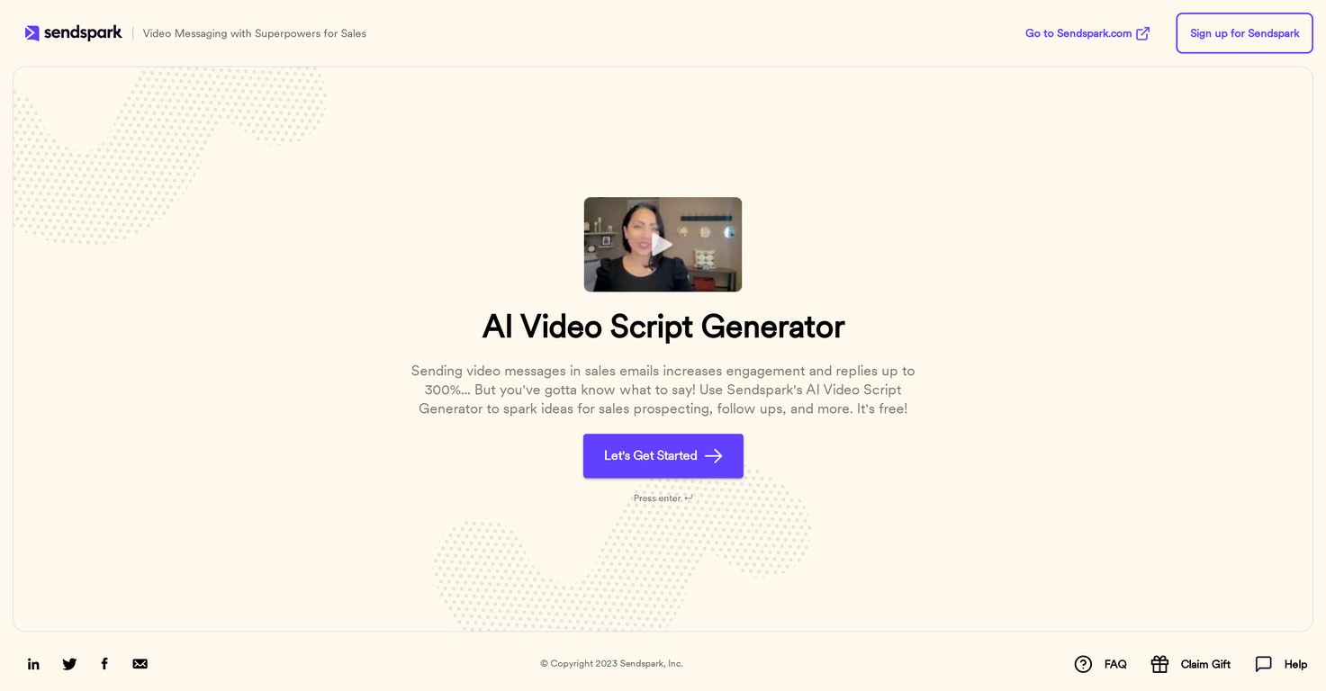 Video script generator screenshot