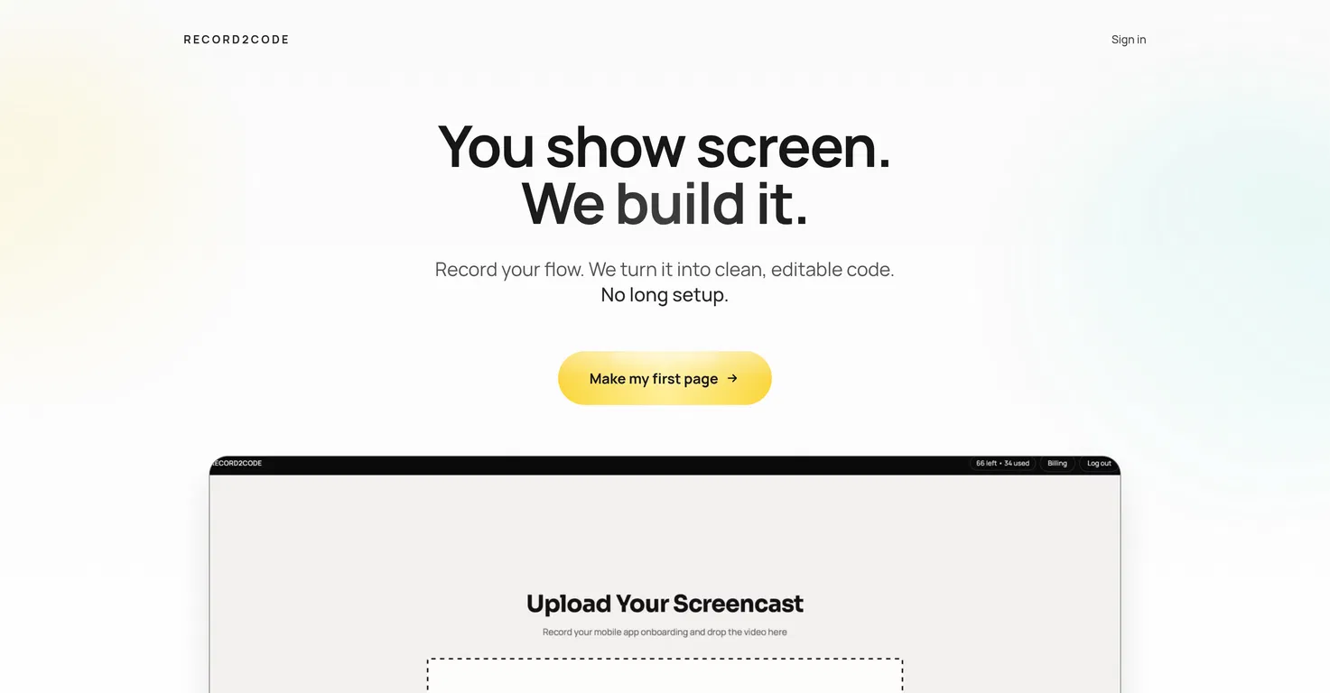 Record2Code screenshot