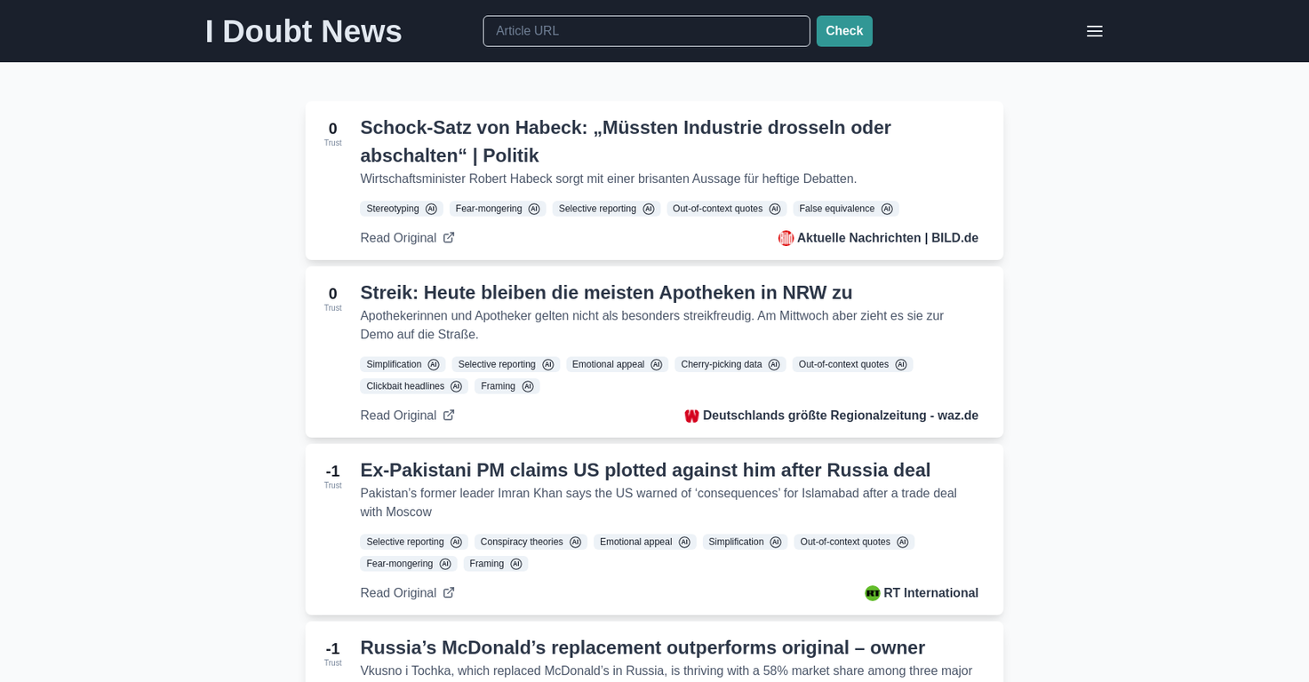 I Doubt News screenshot