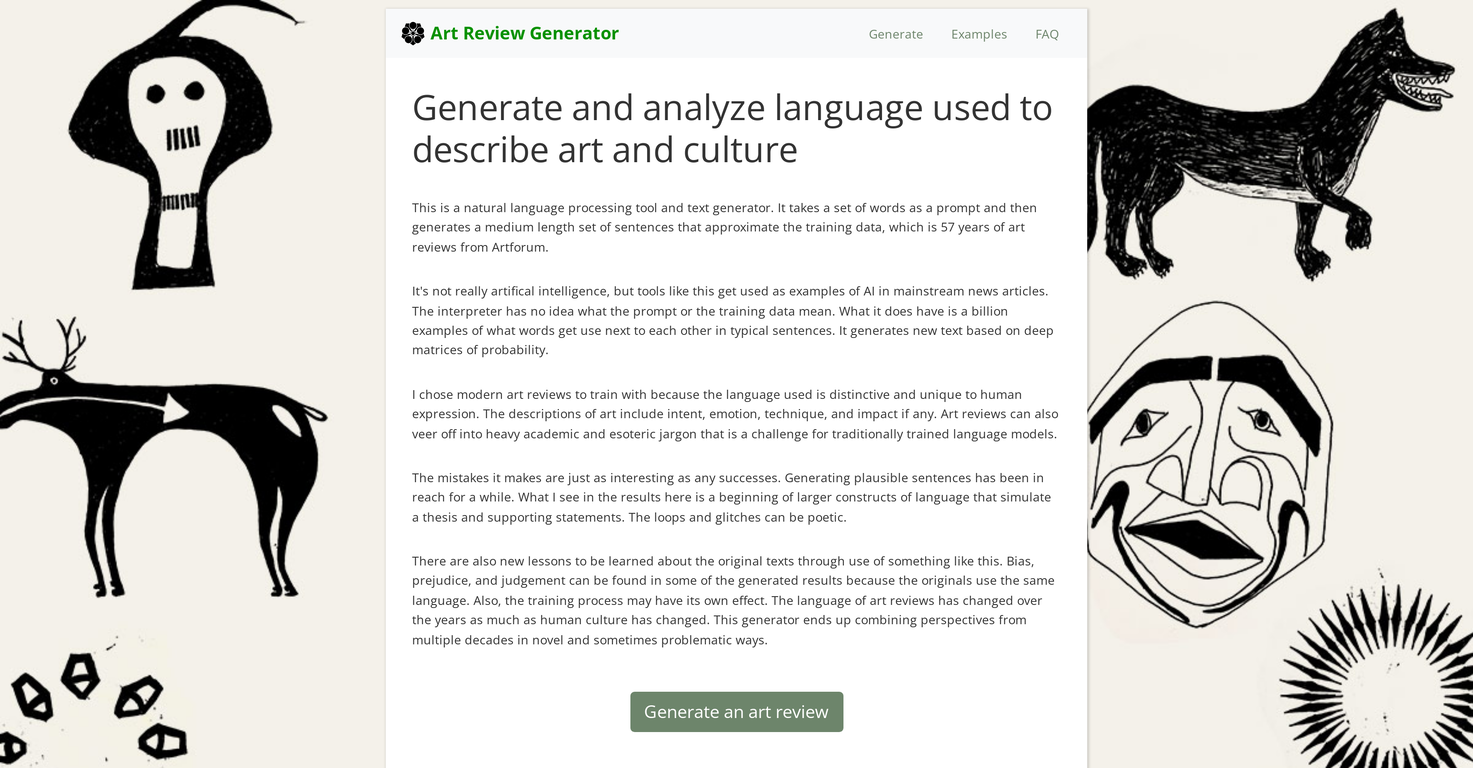 Artreviewgenerator screenshot