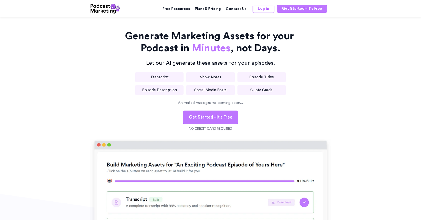 Podcast Marketing AI screenshot