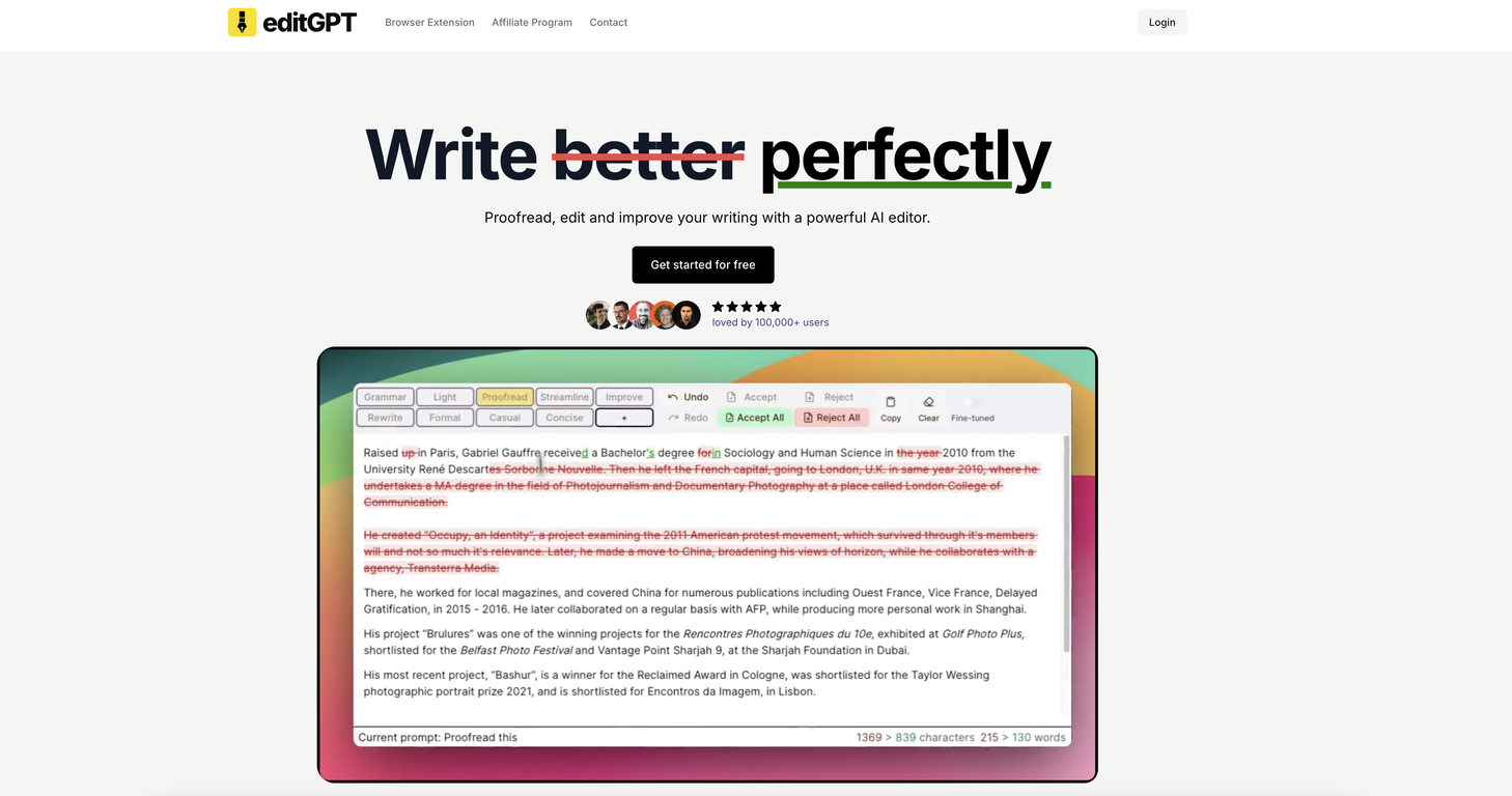editGPT screenshot