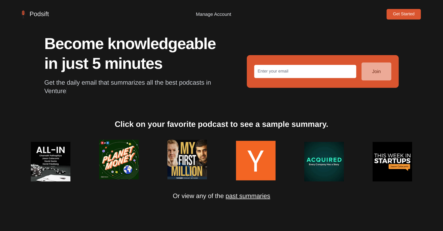 Podsift screenshot