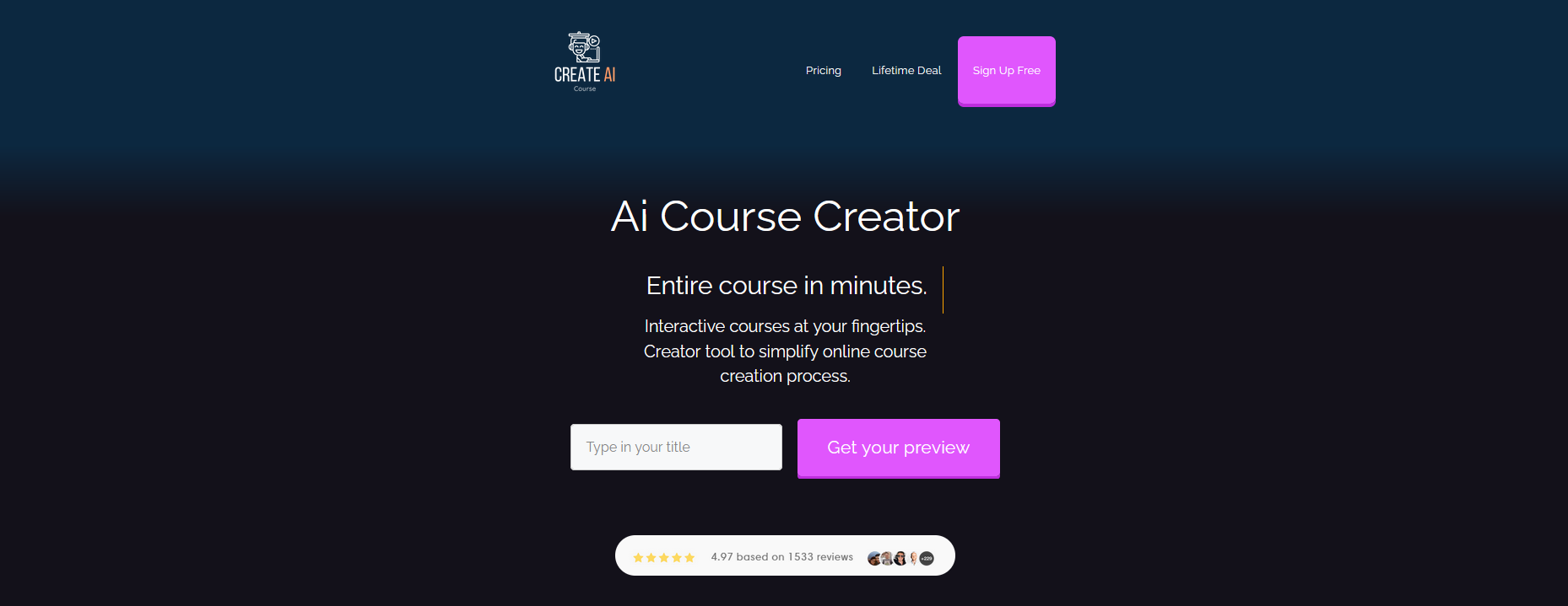CreateAiCourse screenshot