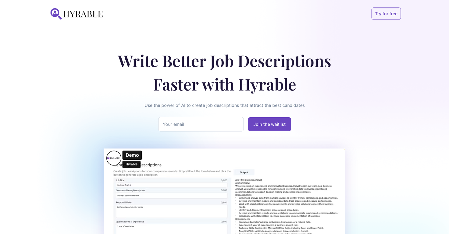 Hyrable screenshot