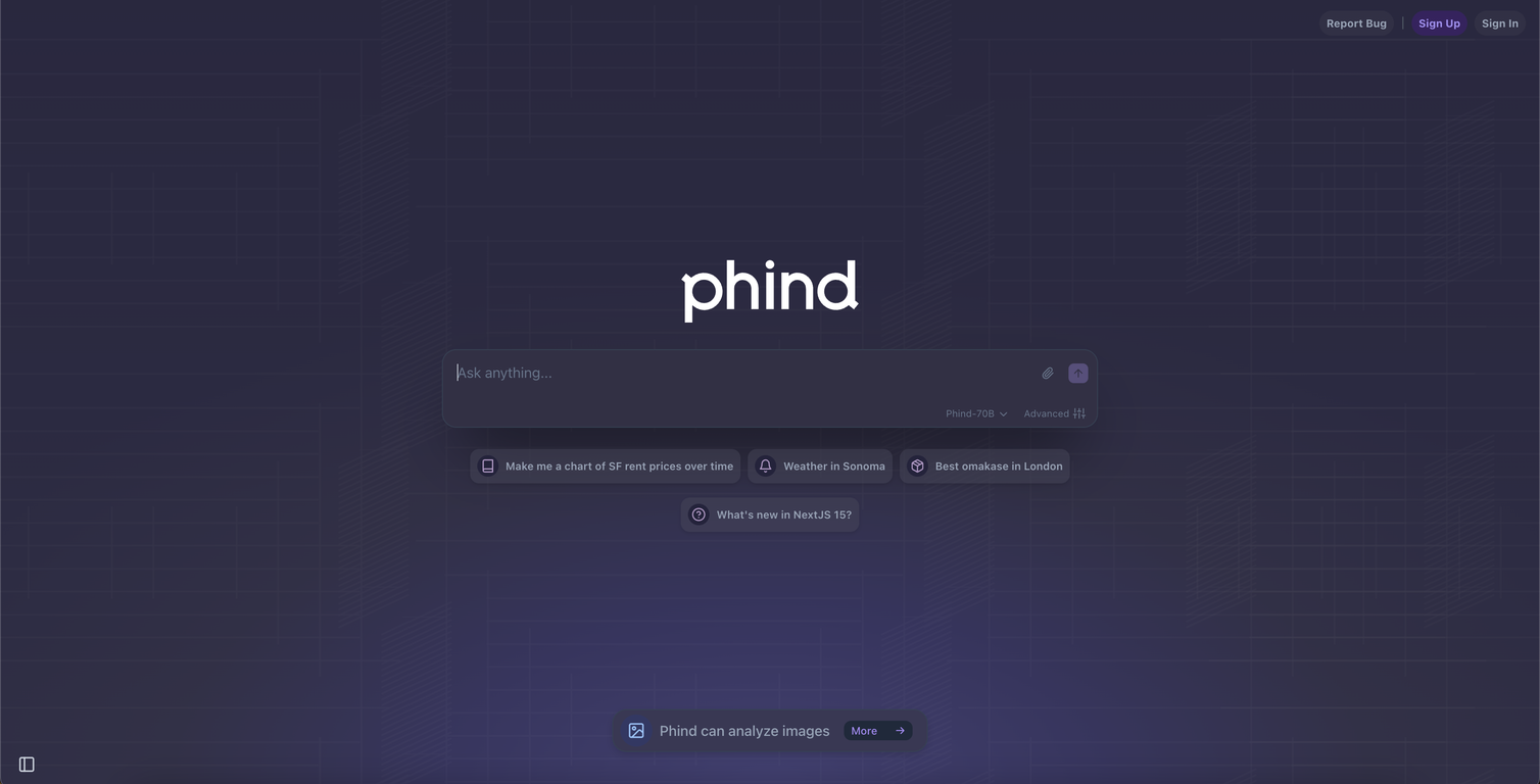 Phind screenshot