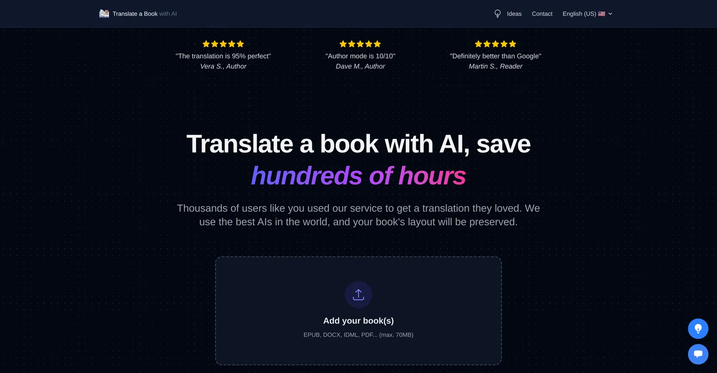 TranslateBook.com screenshot