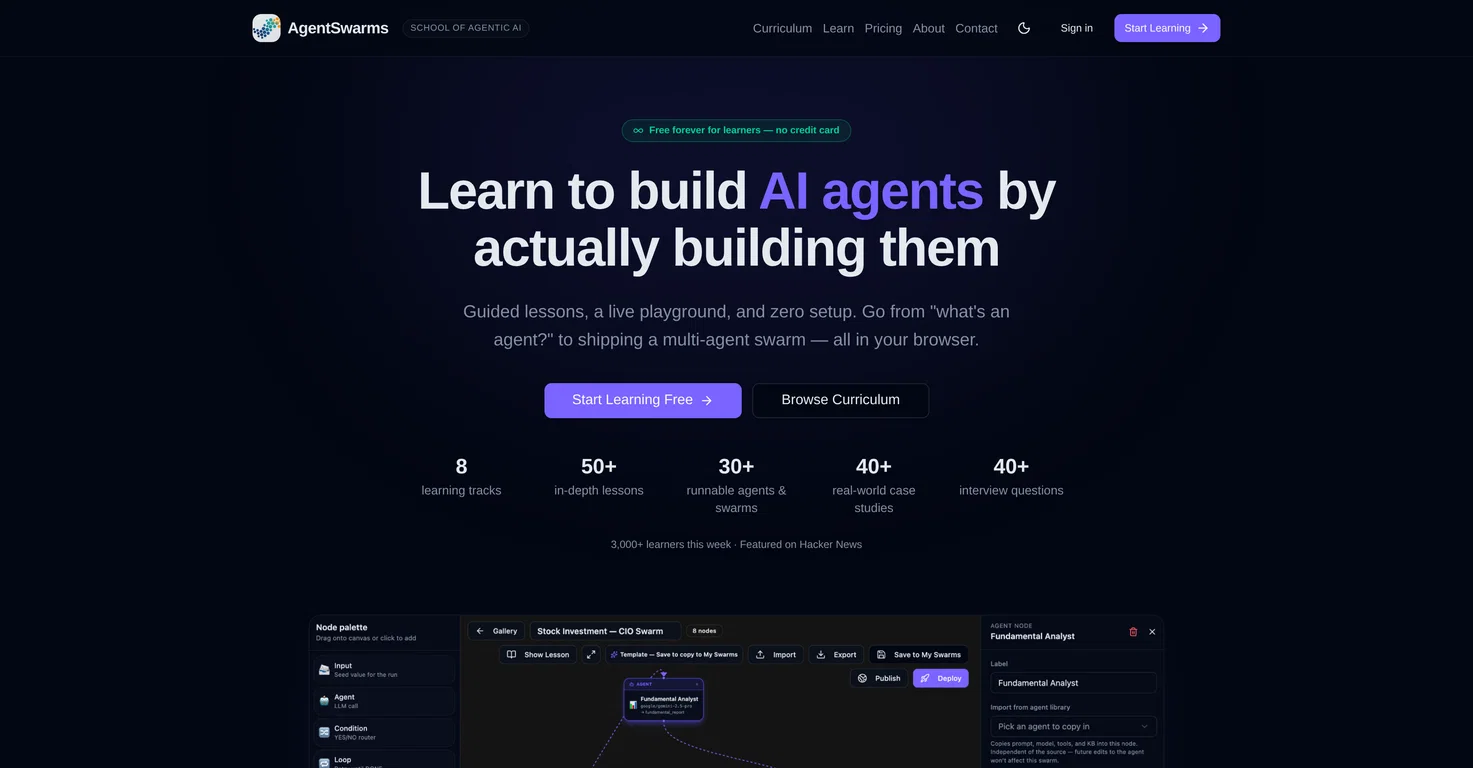 AgentSwarms screenshot