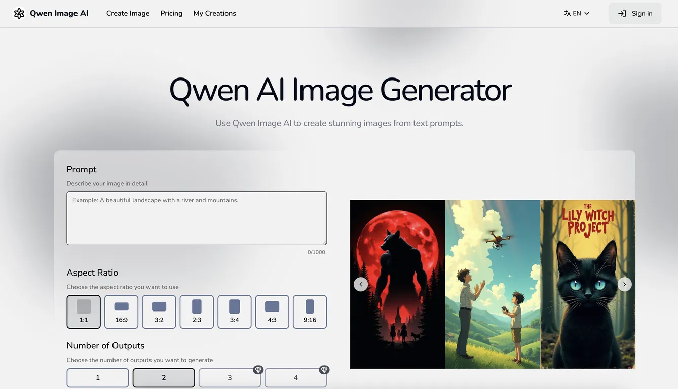 Qwen Image AI screenshot