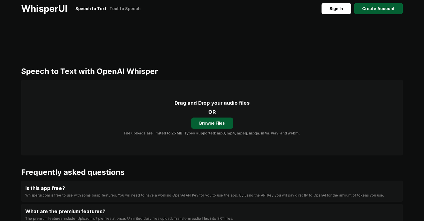 WhisperUI screenshot