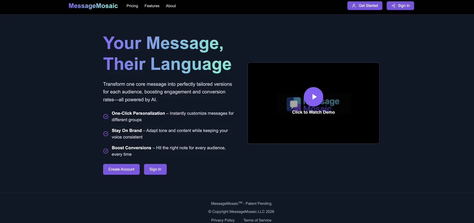 MessageMosaic screenshot