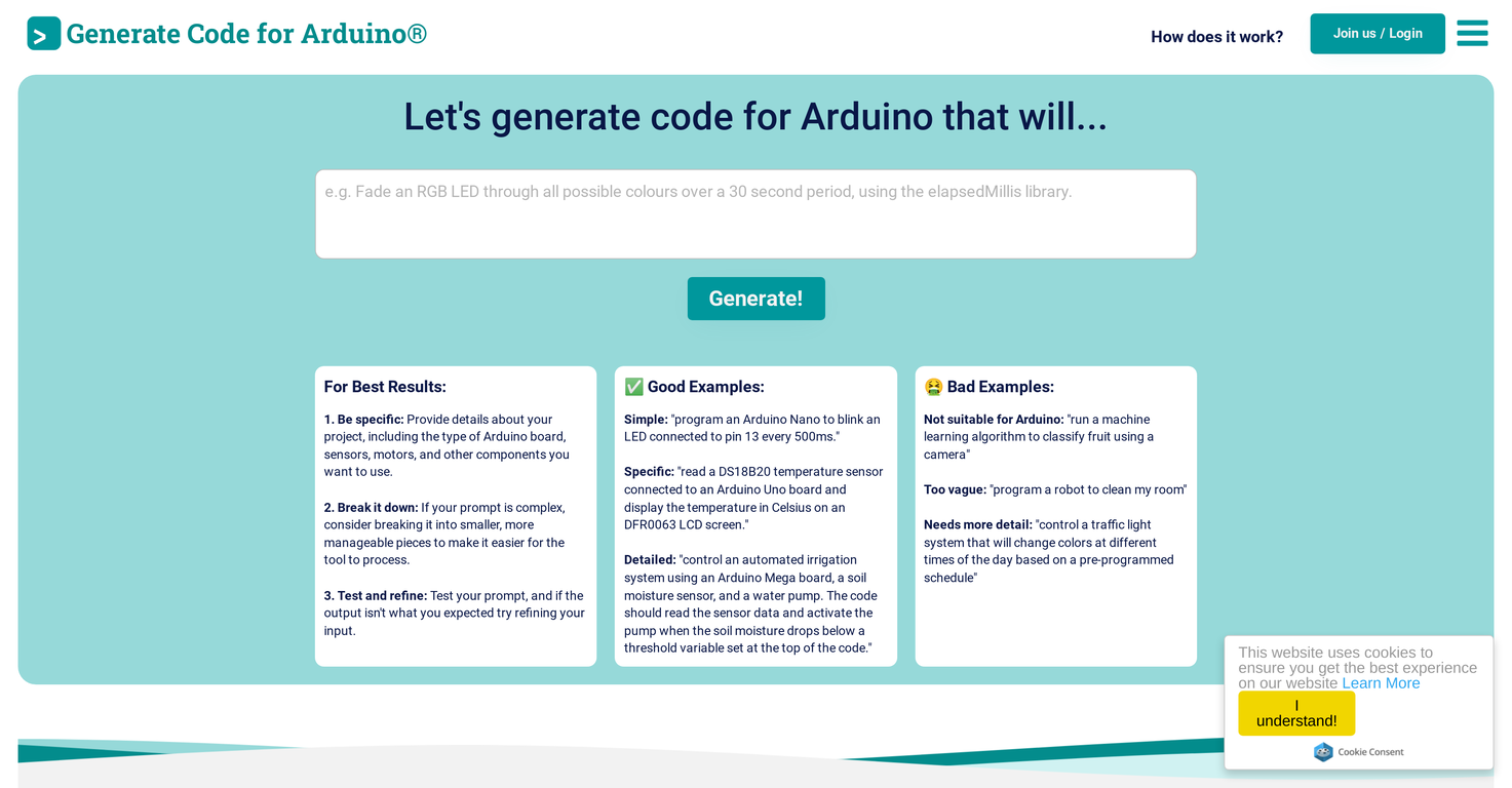 Code Generator for Arduino screenshot