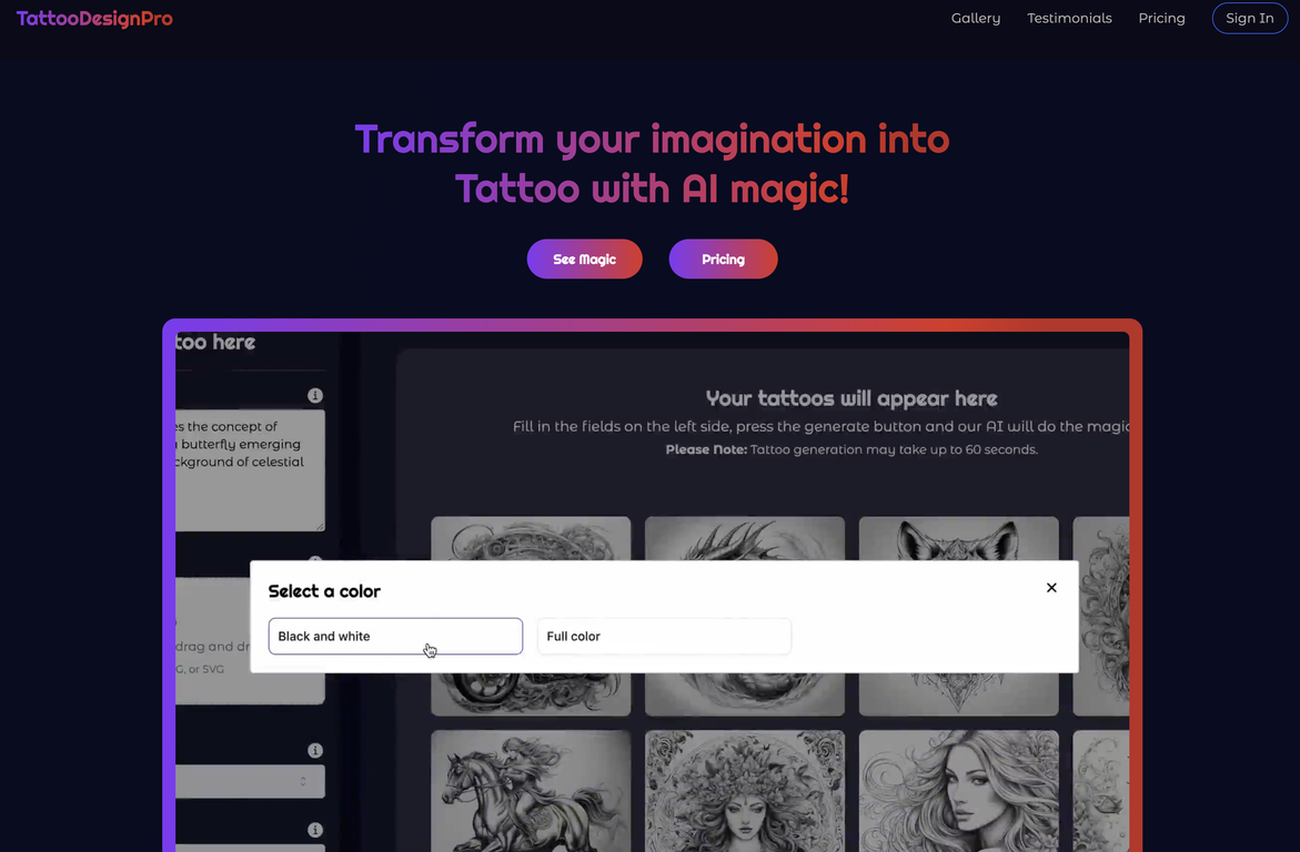 TattooDesignPro screenshot