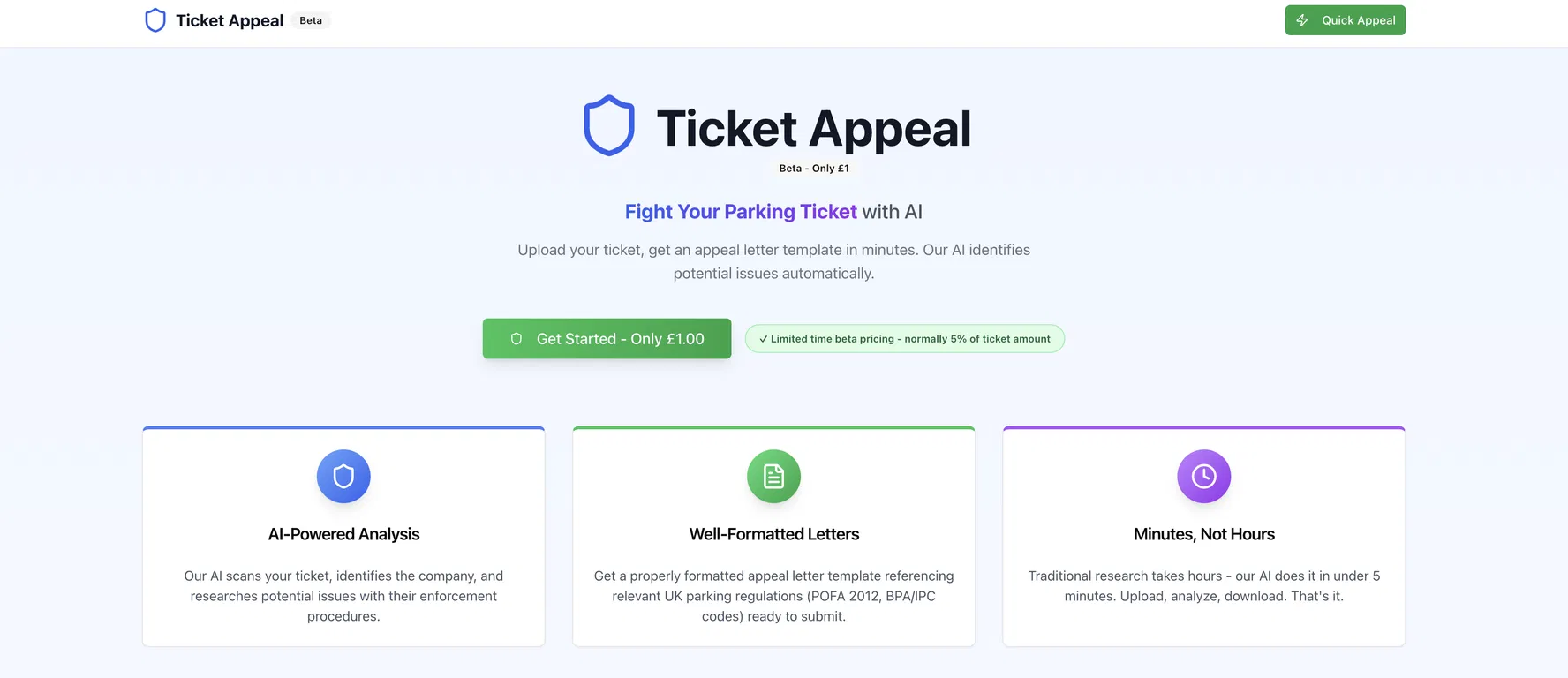 Parking Ticket Appeals UK - AI-Powered Appeal Letters screenshot