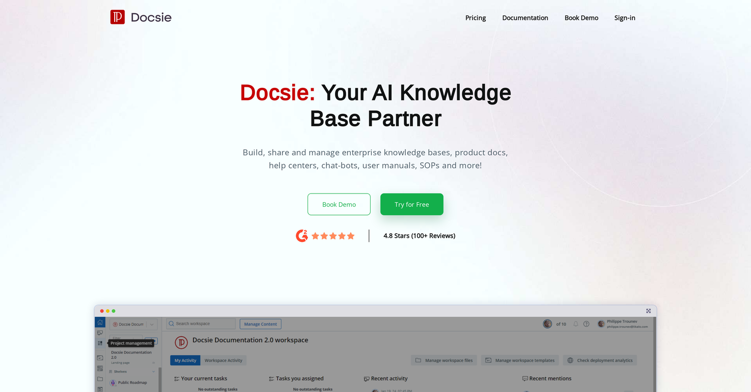 Docsie screenshot