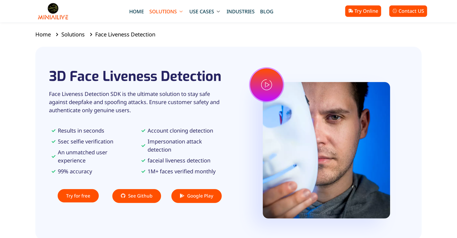 MiniAiLive - Face Liveness Detection screenshot
