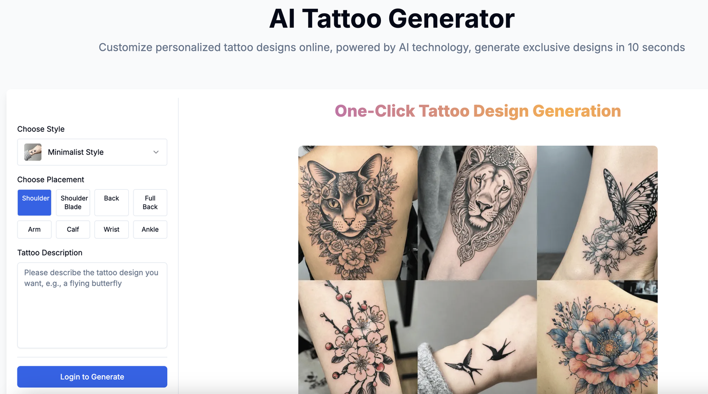 DeepMaker AI Tattoo Generator screenshot