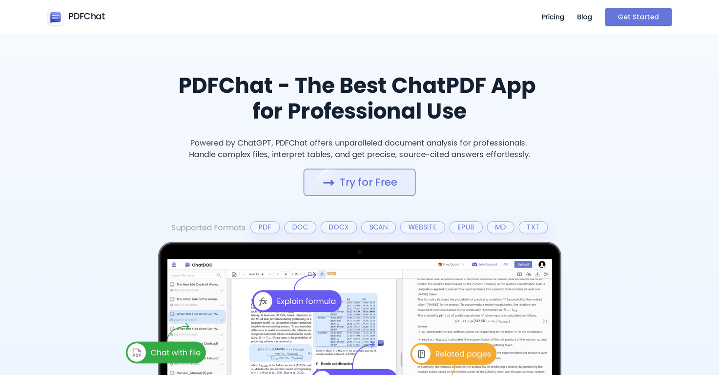PDFChat.com screenshot