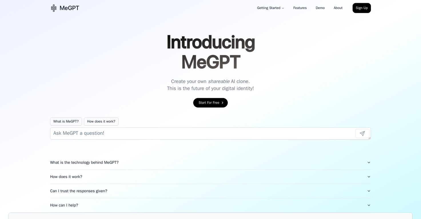 MeGPT screenshot
