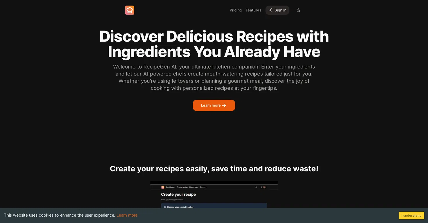 RecipeGen AI screenshot