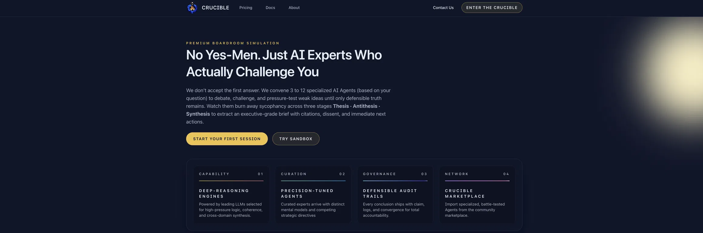 Crucible AI Braintrust - Decision Intelligence Platfo... screenshot