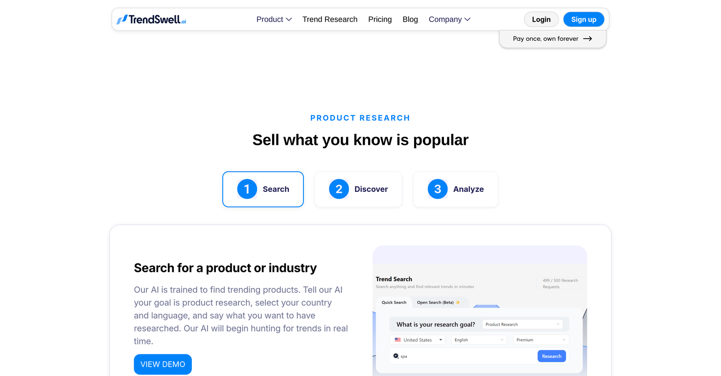 TrendSwell.ai screenshot