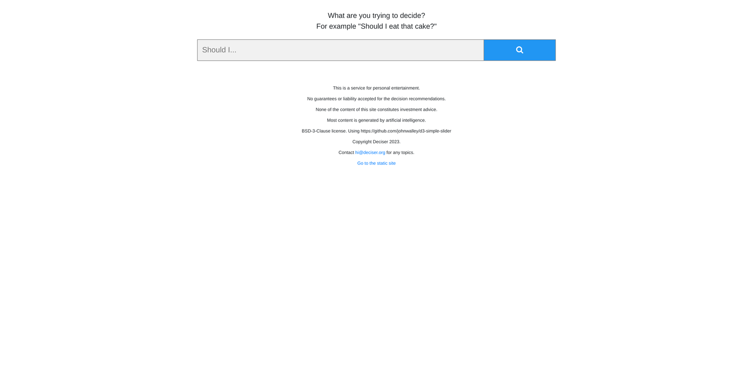 Deciser screenshot