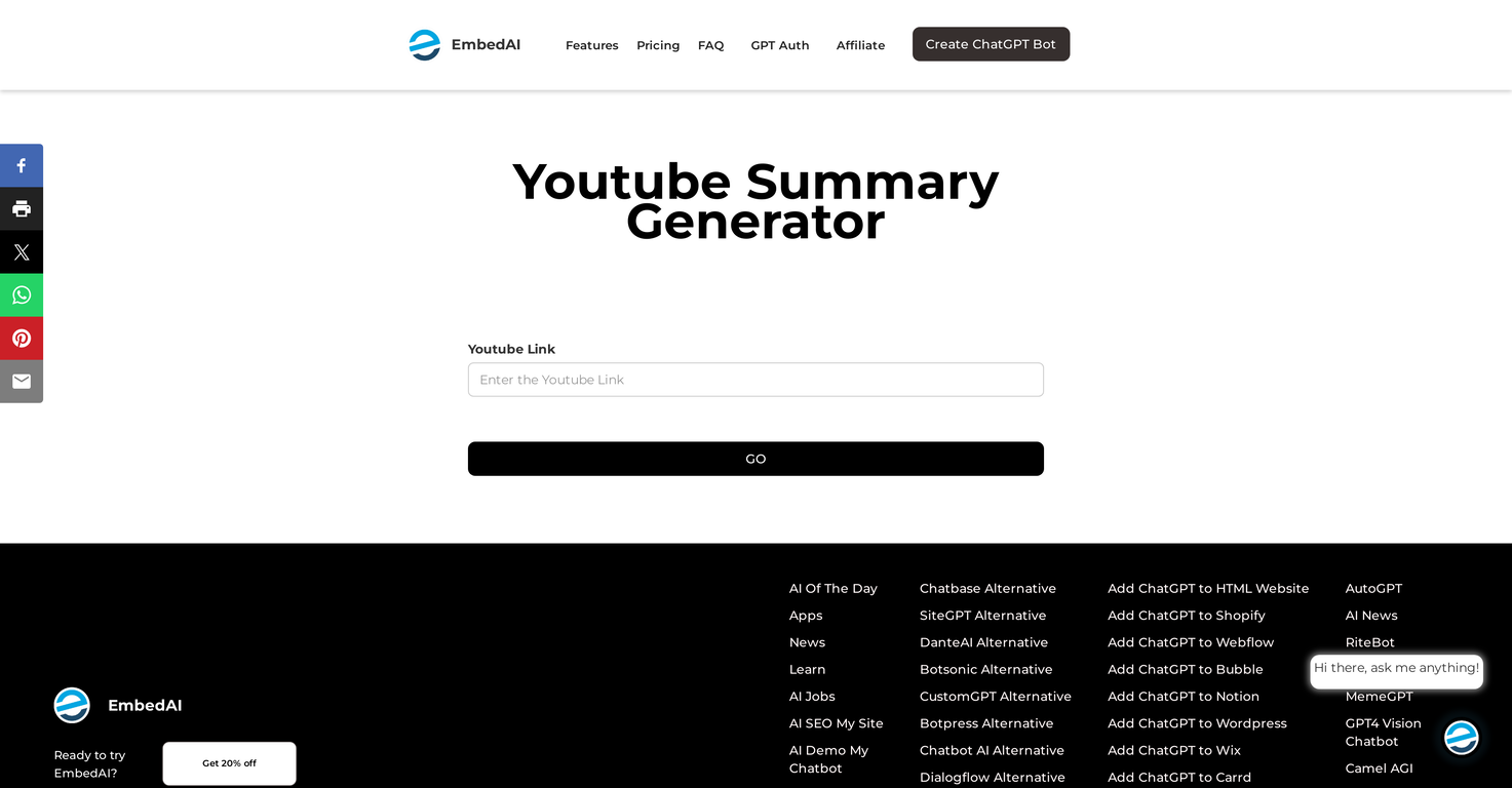 Youtube Summary Generator screenshot