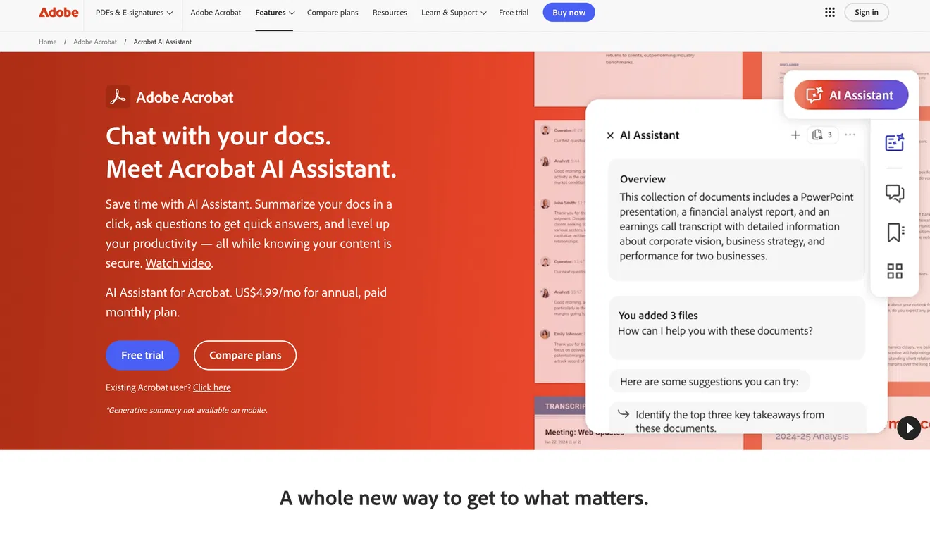 Adobe AI Assistant screenshot