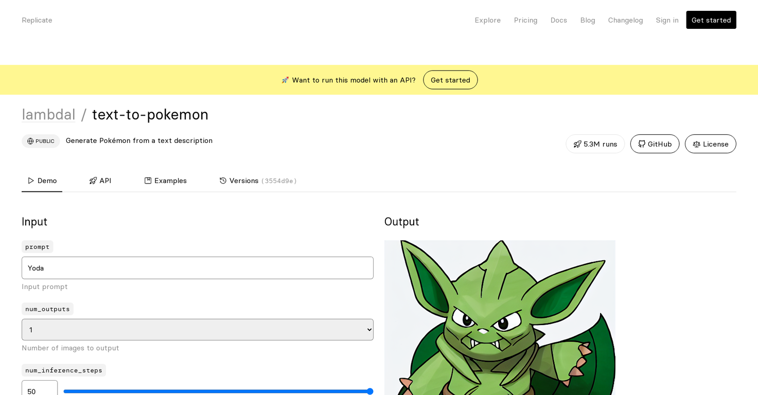 Text-to-pokemon screenshot