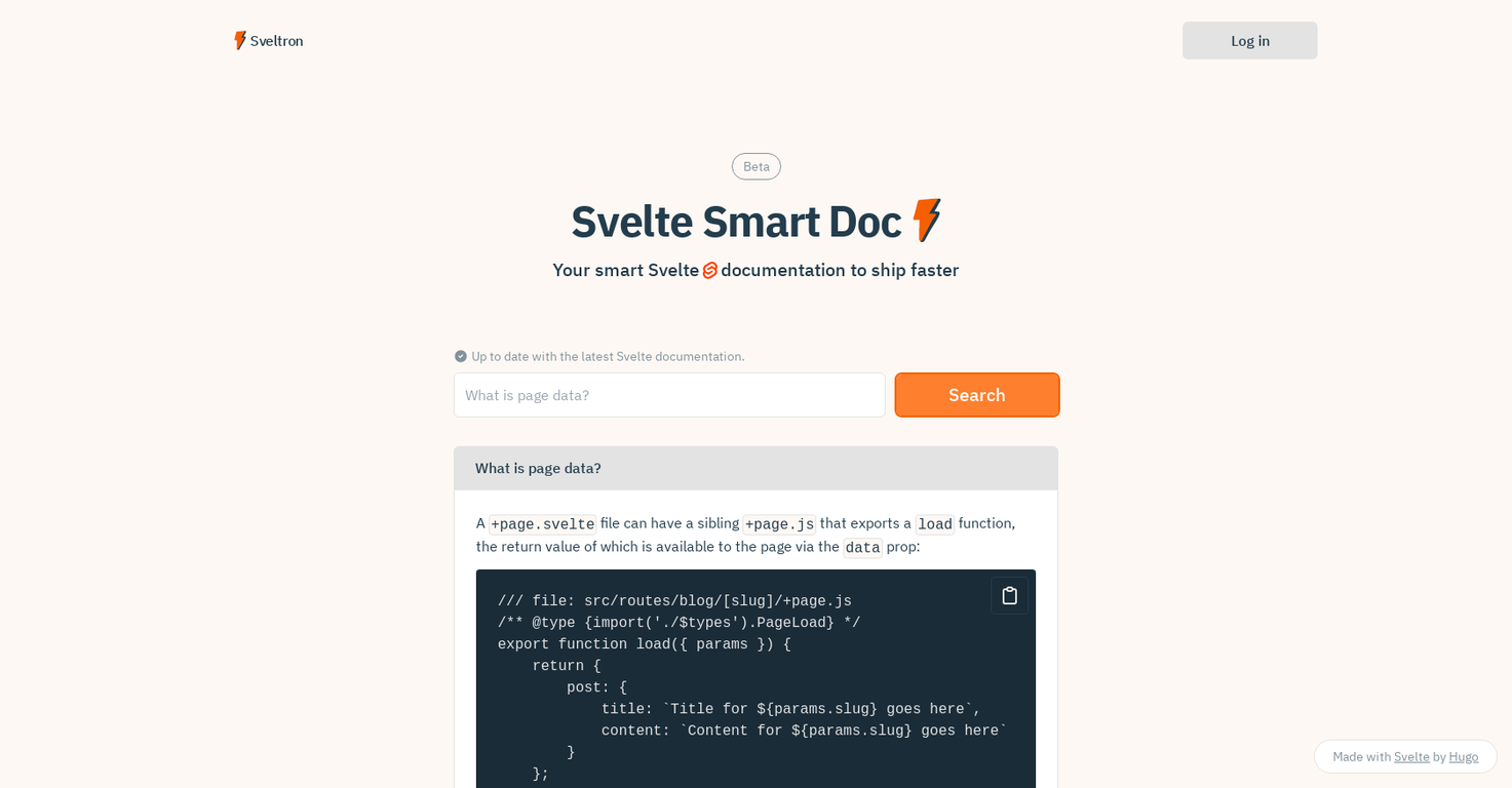 Sveltron screenshot