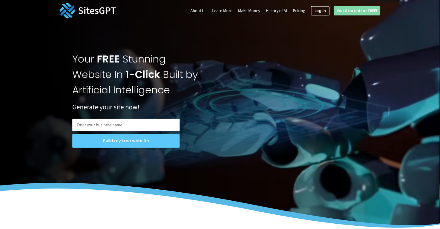 SitesGPT.com screenshot