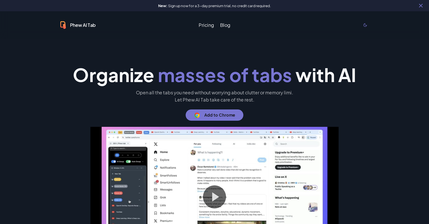 Phew AI Tab screenshot