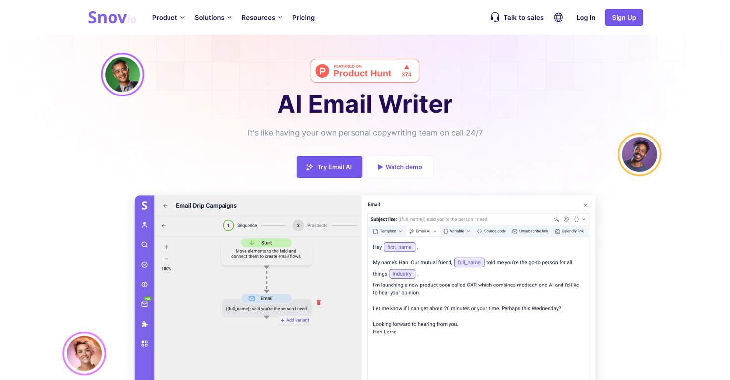 Snov Email Writer screenshot