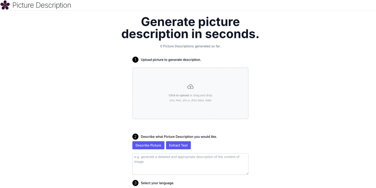 Picture Description screenshot