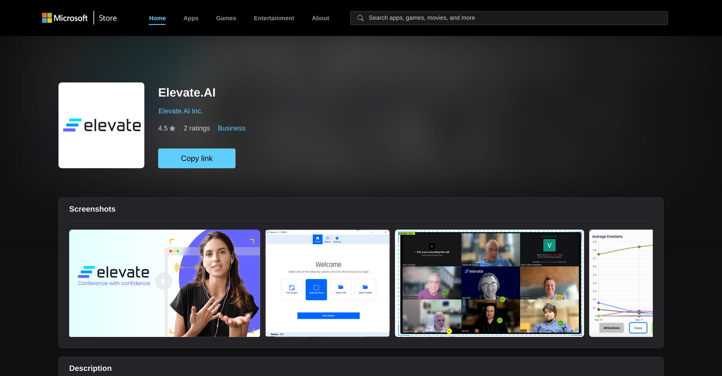 Elevate.AI screenshot