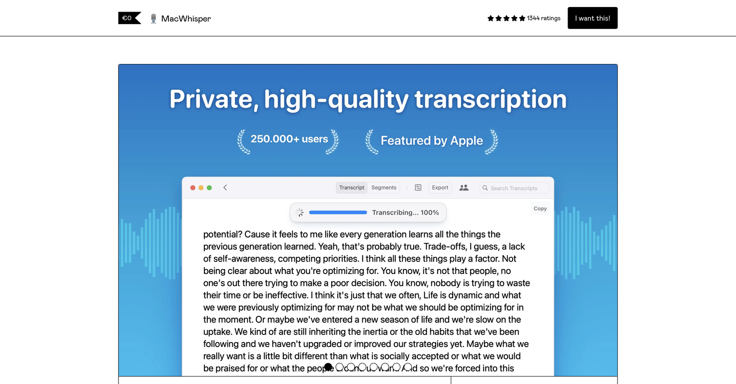 MacWhisper screenshot