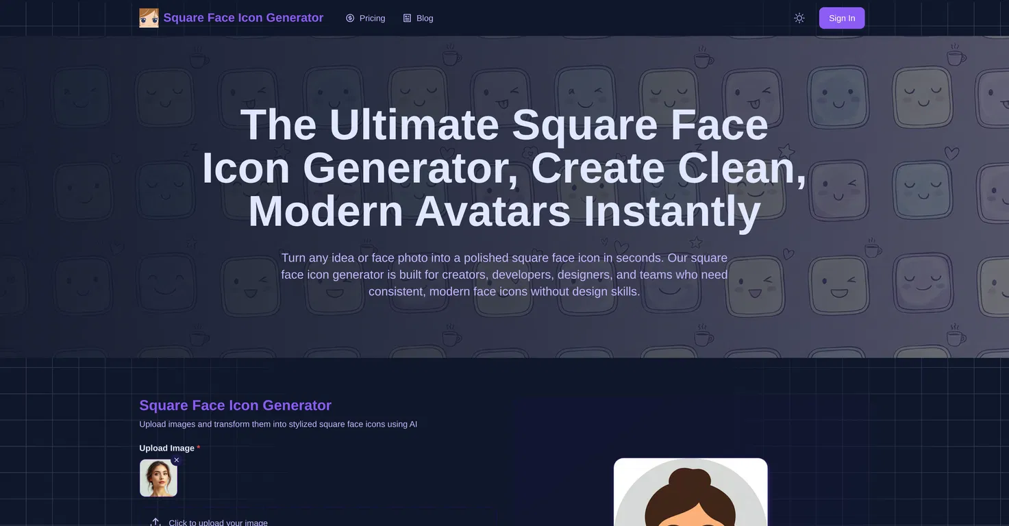 Square Face Icon Generator screenshot