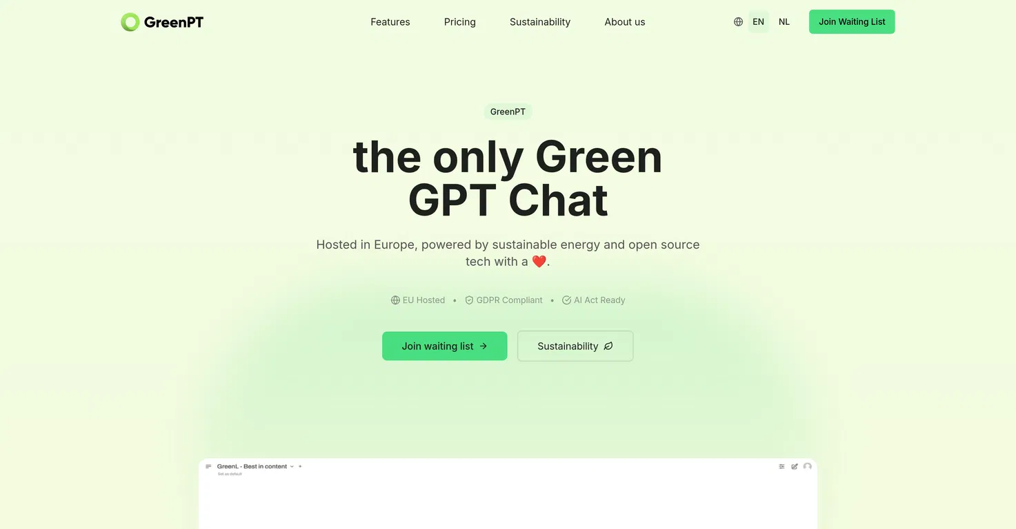 GreenPT screenshot
