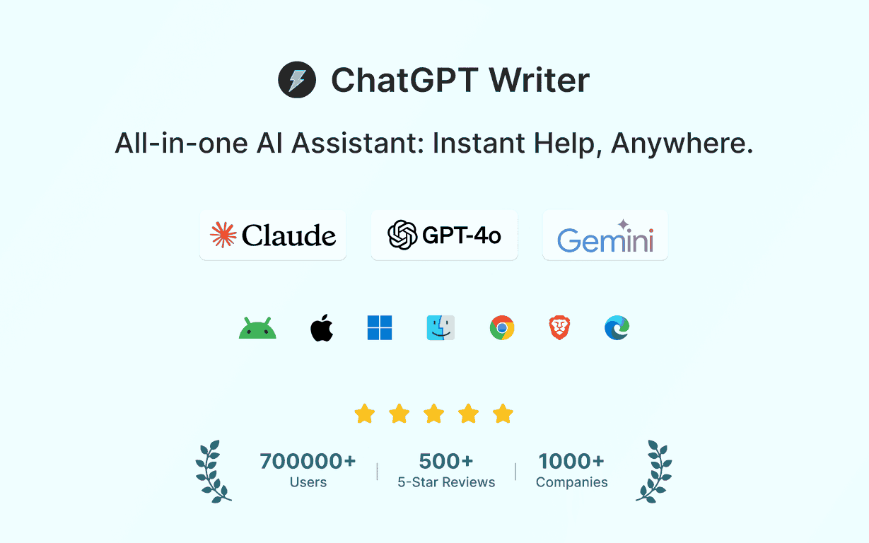 ChatGPT Writer screenshot