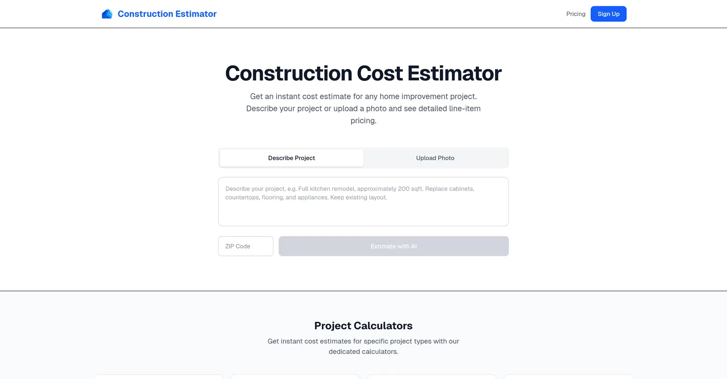 Construction Estimator screenshot