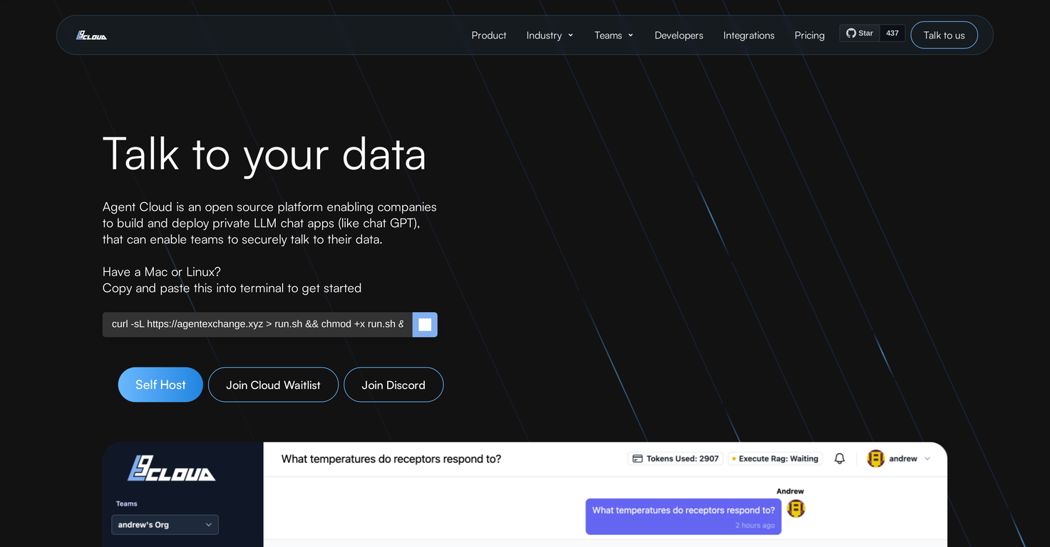 Agent Cloud screenshot